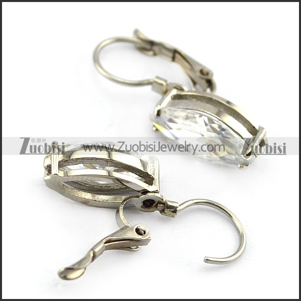 Big Clear Zircon Earring e001291