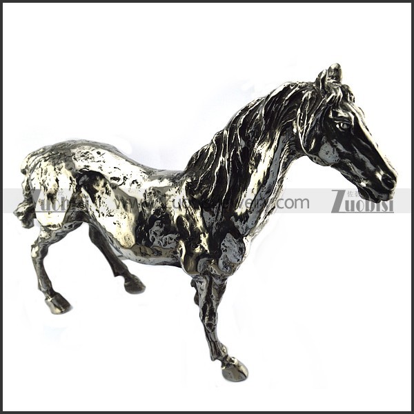heavy solid stainless steel horse ornamental a000349
