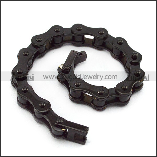12MM Wide Black Stainless Steel Bicycle Chain b005408