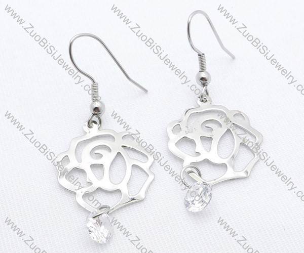 Rose and Zircon Stainless Steel earring - JE050121