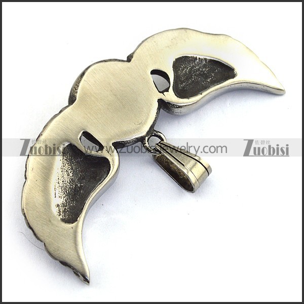 big brown angel eye pendant with 2 wings p002086