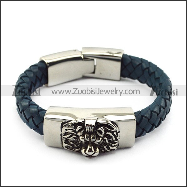 Lion Head Leather Bracelet b005839