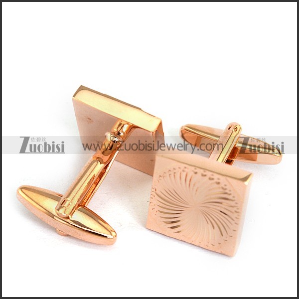 Rose Gold Quare Cooper Cufflinks c000058