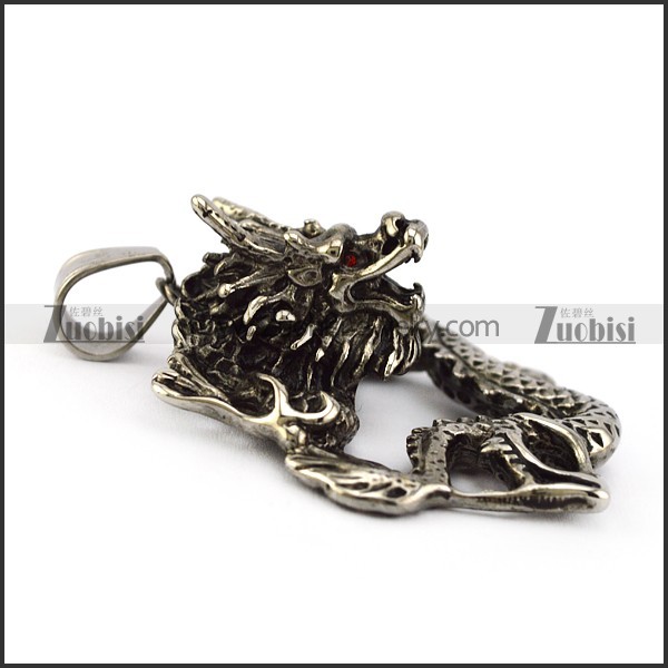 Big Retro Stainless Steel Dragon Pendant p005730