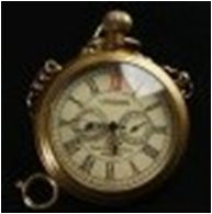 Antique Brass Mechanical Pocket Watch with chain -pw000402