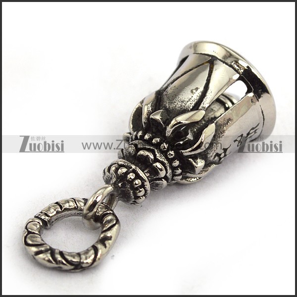 stainless steel bell pendant for bikers p001793