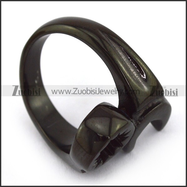 Black Stainless Steel Screw Wrench Ring r003670