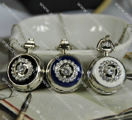Silver Epoxy Pocket Watch Chain -PW000262