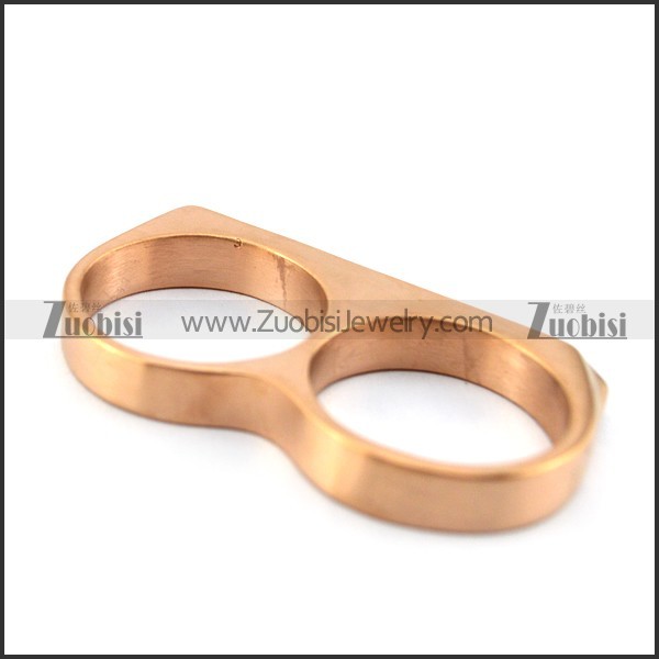 rose gold plated double finger ring for women r004711
