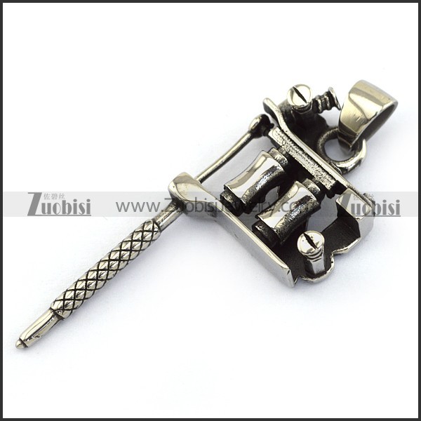 Stainless Steel Tattoo Gun Pendant p004054