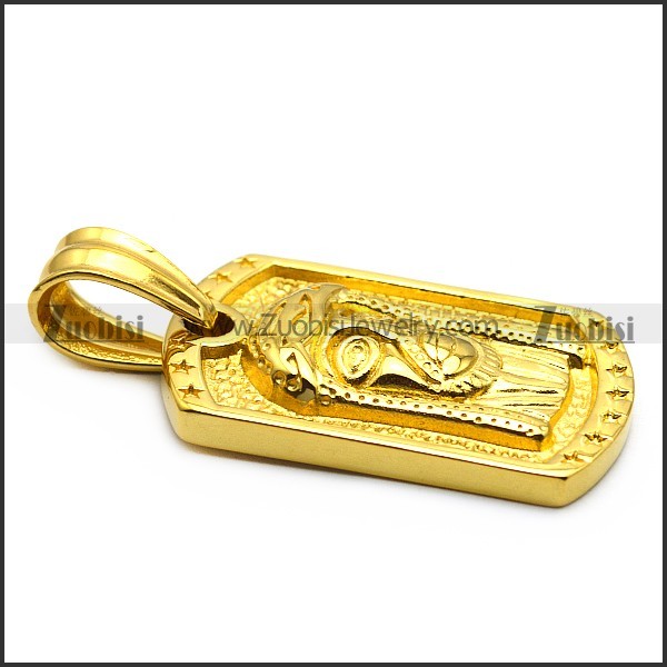 Gold Plating Hip Hop Jesus Tag Pendant p007195