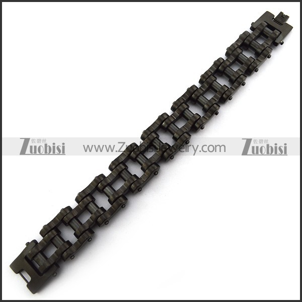 24mm Matte Black Plating Bike Chain Bracelet in 8.8 inch b002667