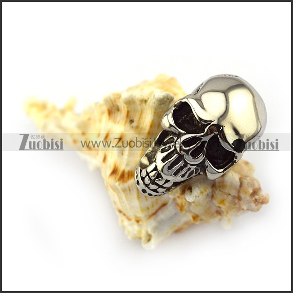 stainless steel skull end cap as terminator for bracelet or necklace a000345