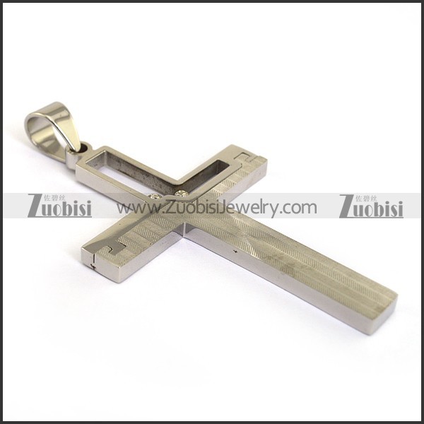 Silver Stainless Steel Cross Pendant p001599