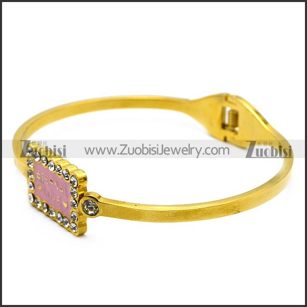 ETERNAL LOVE enamel bangle in k gold plating b007242