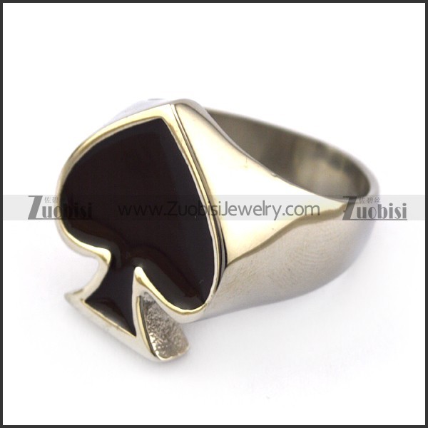 Poker Spade Ace Stainless Steel Ring r004939