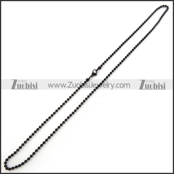 Black Stainless Steel Ball Chain in 3mm Wide n001523