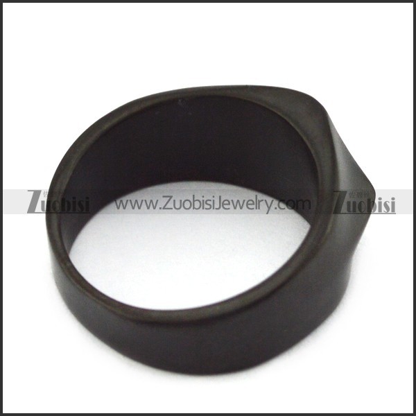 dark black blank signet ring r004689