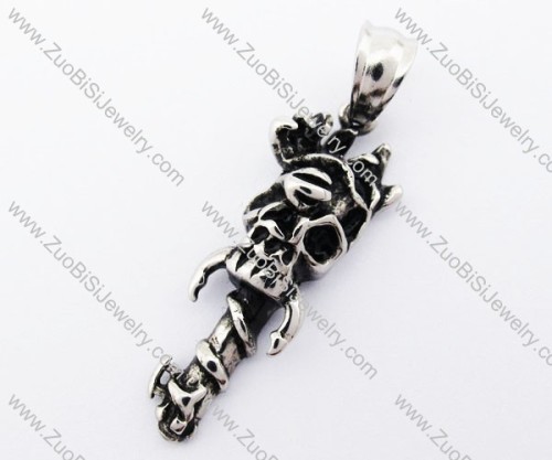 Stainless Steel Skull Charm Pendant - JP420019