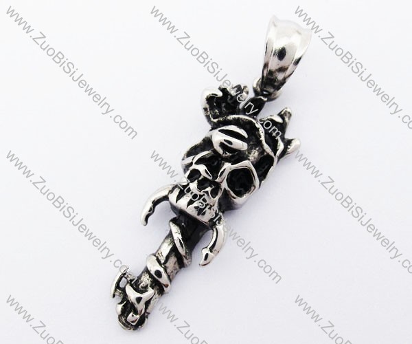 Stainless Steel Skull Charm Pendant - JP420019