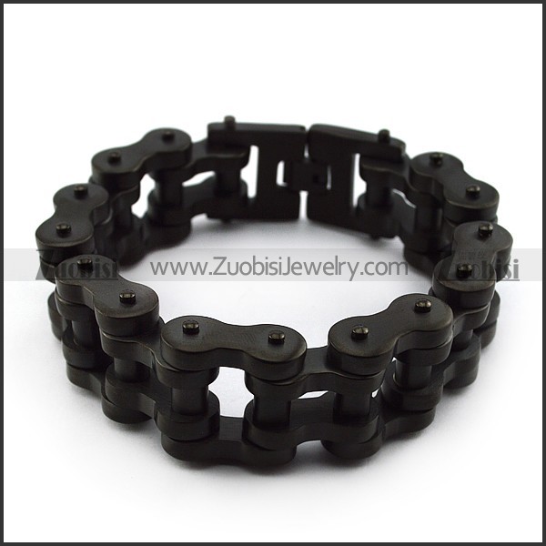24mm Matte Black Plating Bike Chain Bracelet in 8.8 inch b002667