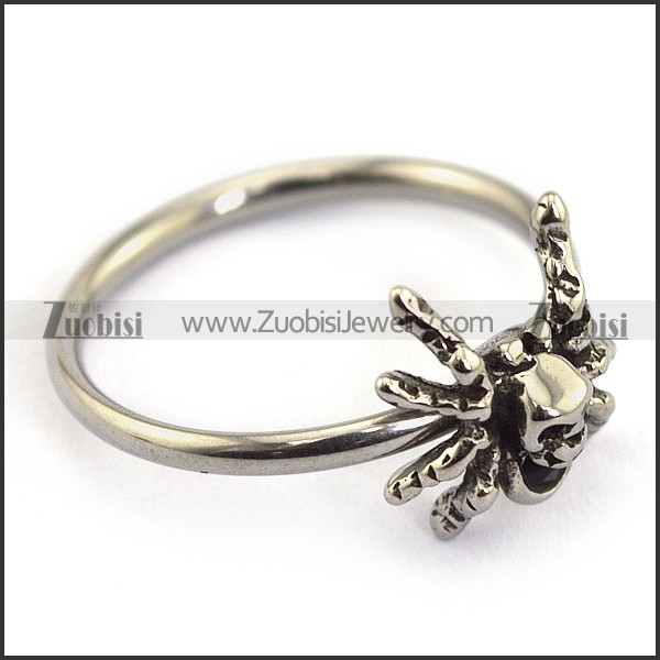 spider ring with black stone for women r002206