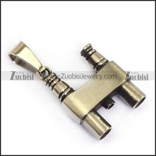 Stainless Steel Binoculars Pendant p004455