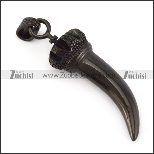 Stainless Steel Horn with Black Plated in 4.4cm Long p005516