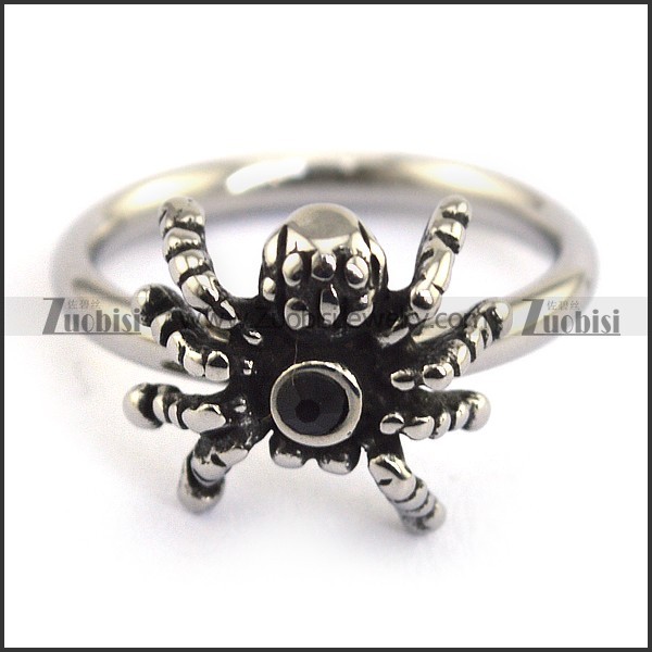 small spider ring with black stone r002071