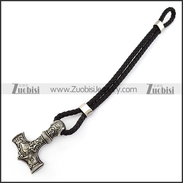 Hammer Black Leather Bracelet b006301