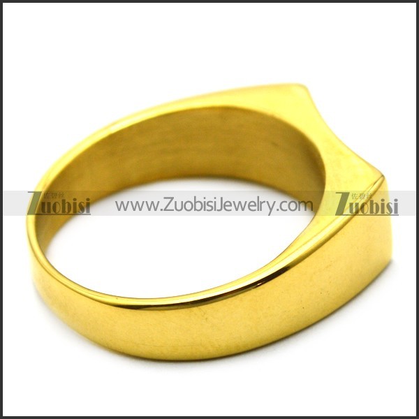 gold plating simple blank signet ring for elegant lady r005409