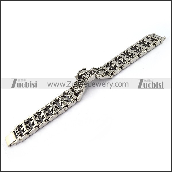 Unique Casting Cross Bracelet with a 3D Motorcycle b004858