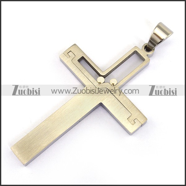 Silver Stainless Steel Cross Pendant p001599