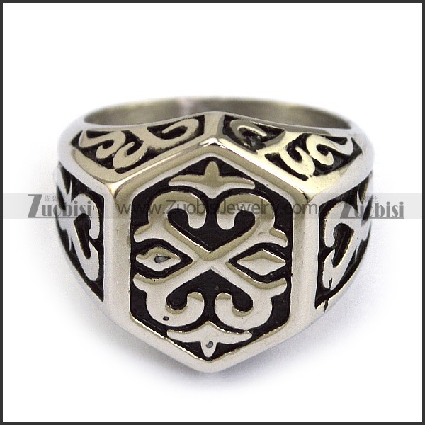 Hammer Ring in Silver Stainless Steel r003870