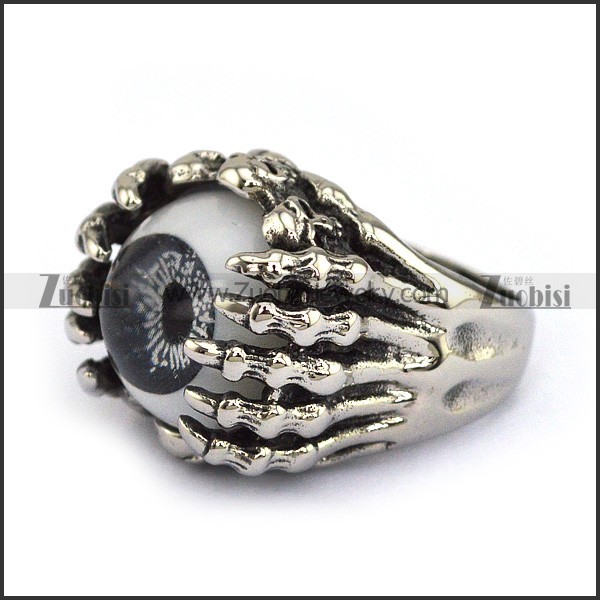unique grey evil eye ghost claw ring r001196