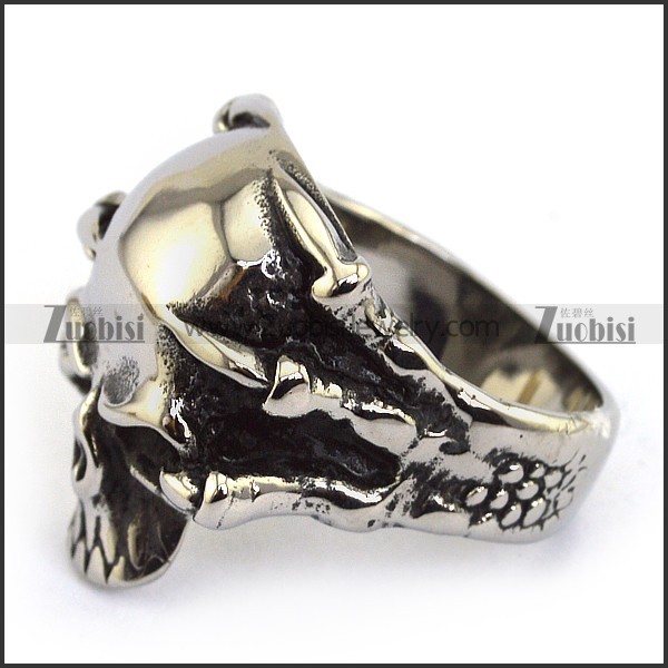 Stainless Steel Skull Ring - JR350085