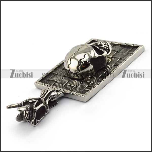 Skull Head Dog Tag Pendant p003301