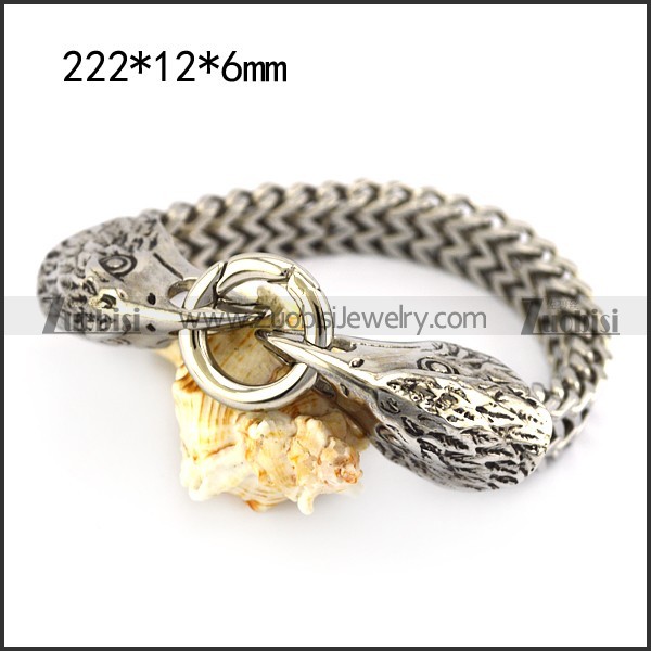 stainless steel casting raven bracelet b006163
