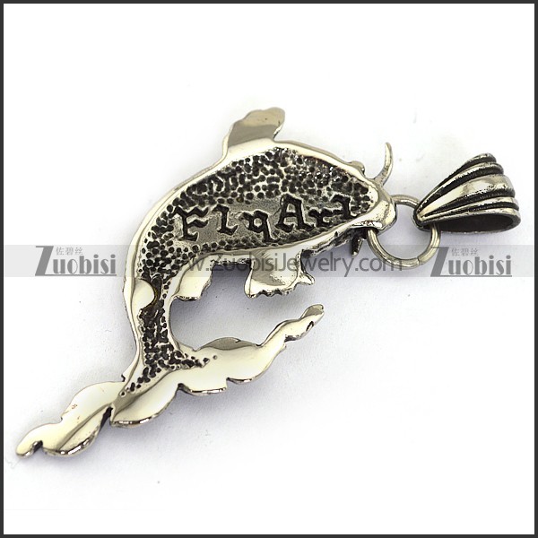 casting carp pendant with dark red eye stone p002083