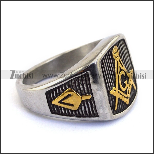 24K Gold Plated Masonic Ring r003633