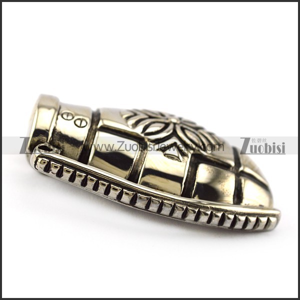 Stainless Steel Hand Grenade Pendant p005726