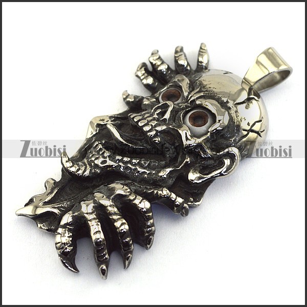 A brown eyed ghost stainless steel pendant p001615