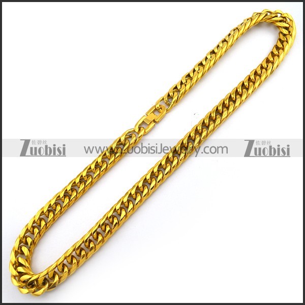 24K Gold Plating Stainless Steel Necklace in 58cm Long n001208