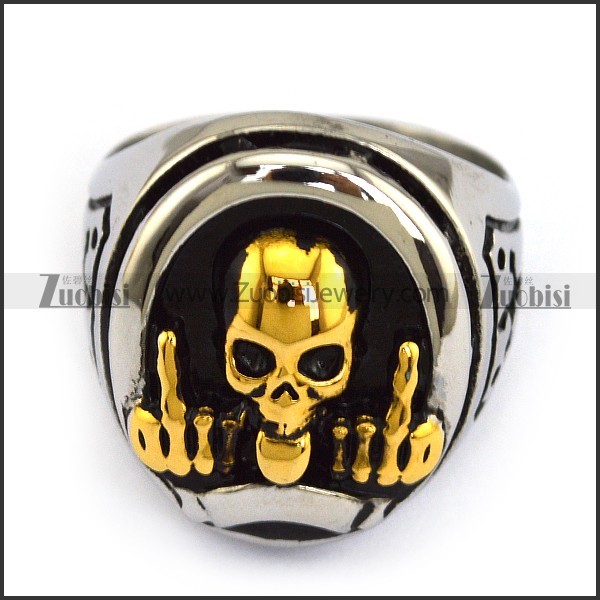 FTW Golden Skull Ring r003856