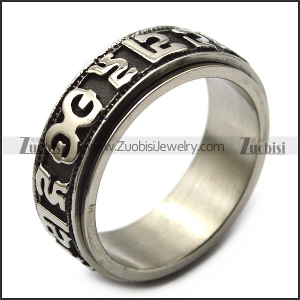 vintage casting stainless steel spinner ring r005379