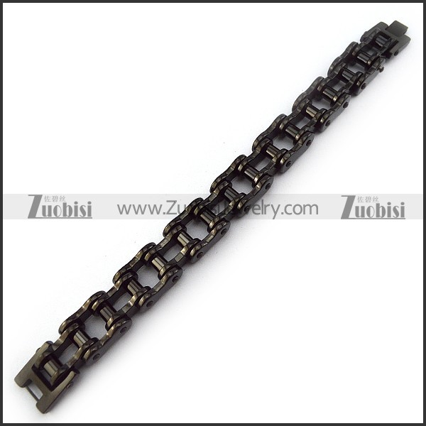 20MM Wide Black Stainless Steel Motorcycle Chain Bracelet b005409