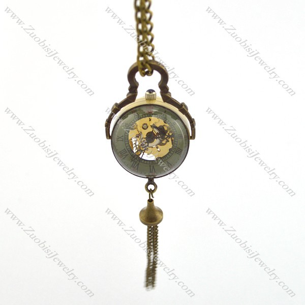 Small Steampunk 3D Glass Ball Transparent Mechanical Pocket Watch Chain pw000417