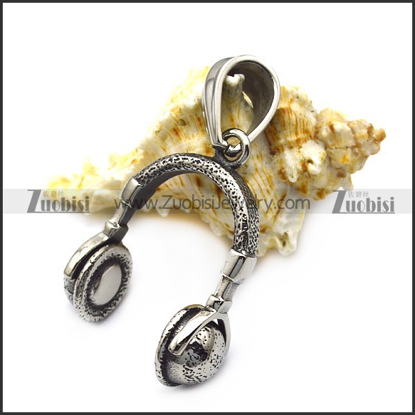 Stainless Steel Headphone Pendant for Music Lovers p007180