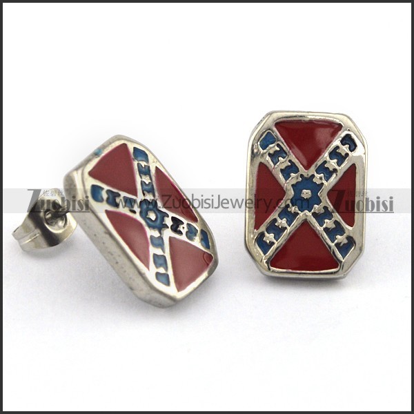 Flag Design Earring for Bikers e001185