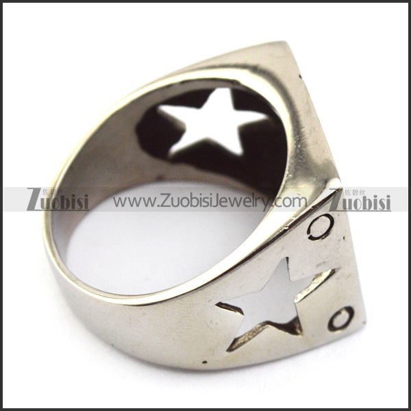 13 Bike Ring with Hollow Star on Band r004662